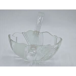 Vintage Mikasa Satin Orchid Glass Basket Clear Floral Decor